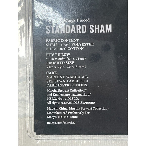 Martha Stewart Collection Wedding Rings Pieced Standard Sham White Ivory Cream - Picture 4 of 11